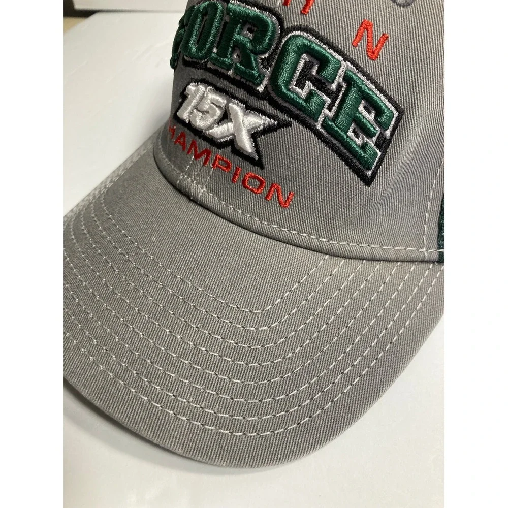 John Champion Force 15X Cap Hat Gray Green NHRA Drag Racing Full Throttle Energy